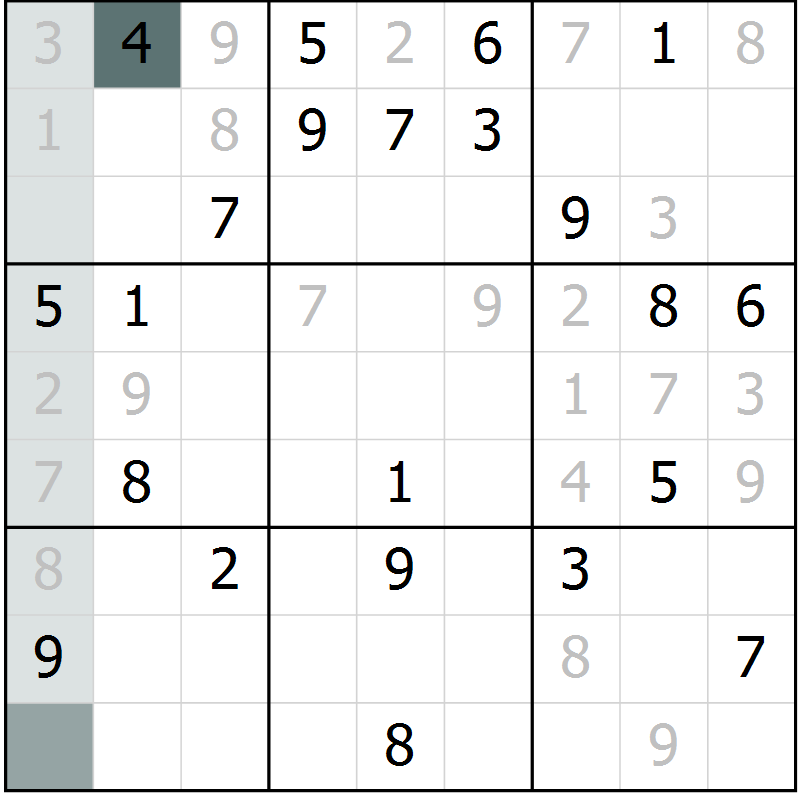 Position des candidats pour la solution de la Gr 17 page 19 du magazine de sudoku Expert n° 016