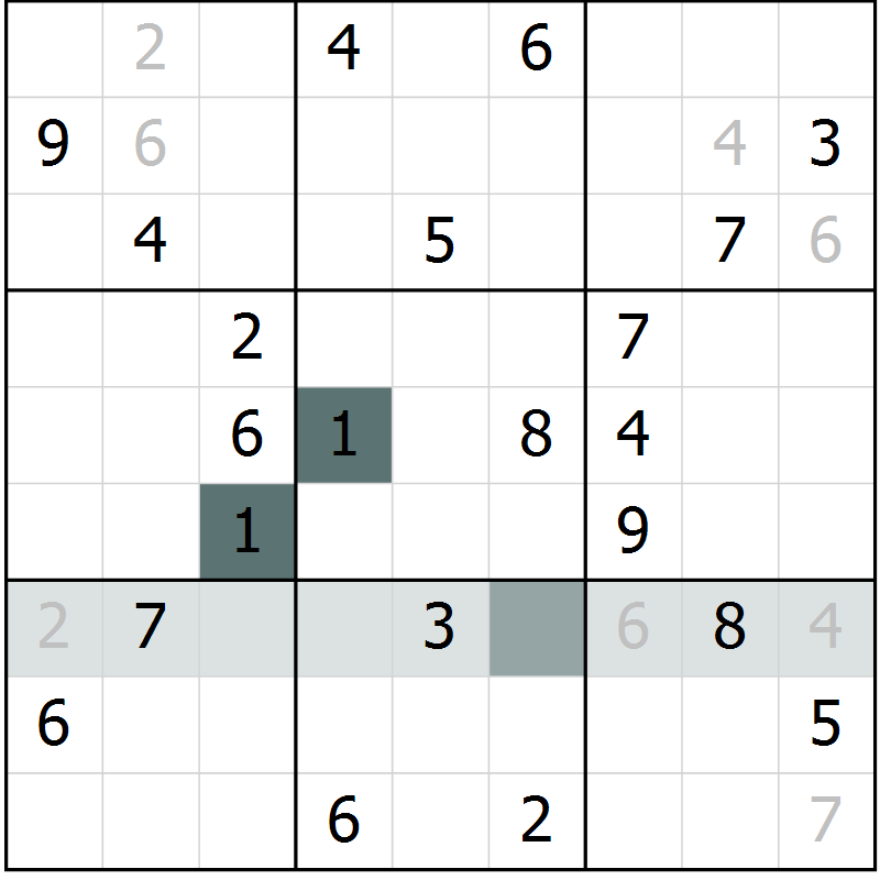 Position des candidats pour la solution de la Gr 18 page 20 du magazine de sudoku Expert n° 016
