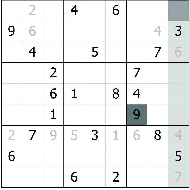 Position des candidats pour la solution de la Gr 18 page 20 du magazine de sudoku Expert n° 016