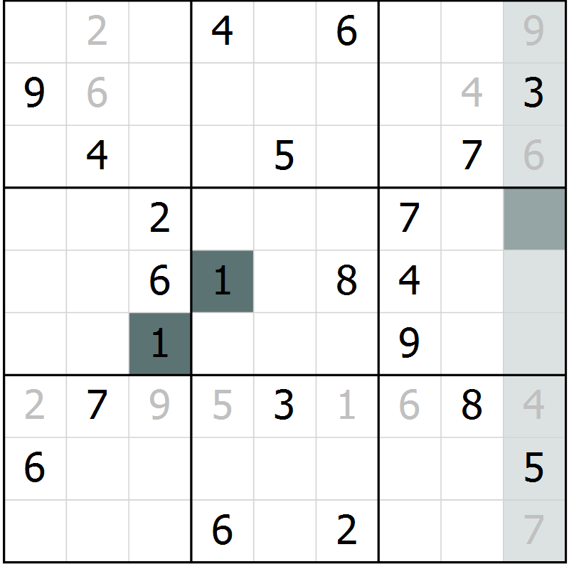 Position des candidats pour la solution de la Gr 18 page 20 du magazine de sudoku Expert n° 016