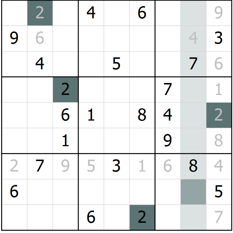 Position des candidats pour la solution de la Gr 18 page 20 du magazine de sudoku Expert n° 016