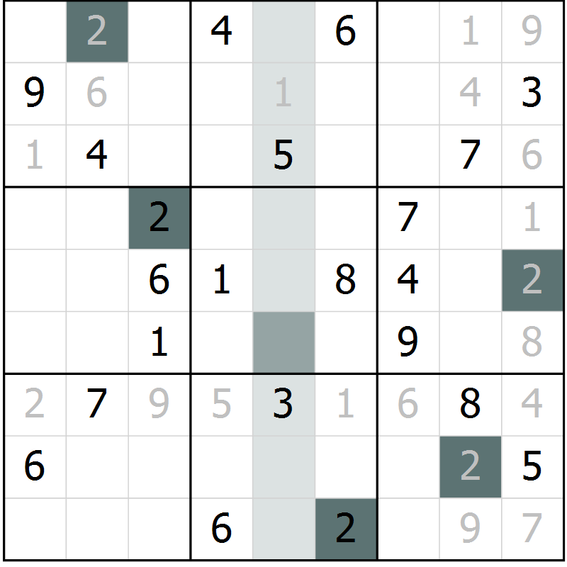 Position des candidats pour la solution de la Gr 18 page 20 du magazine de sudoku Expert n° 016