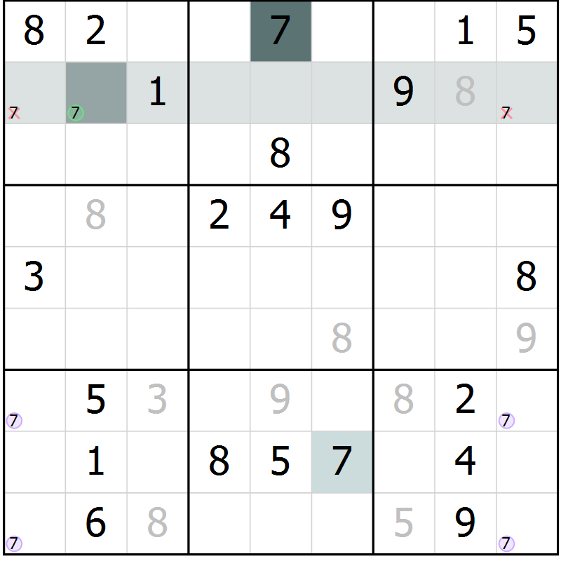 Position des candidats pour la solution de la Gr 19 page 21 du magazine de sudoku Expert n° 016