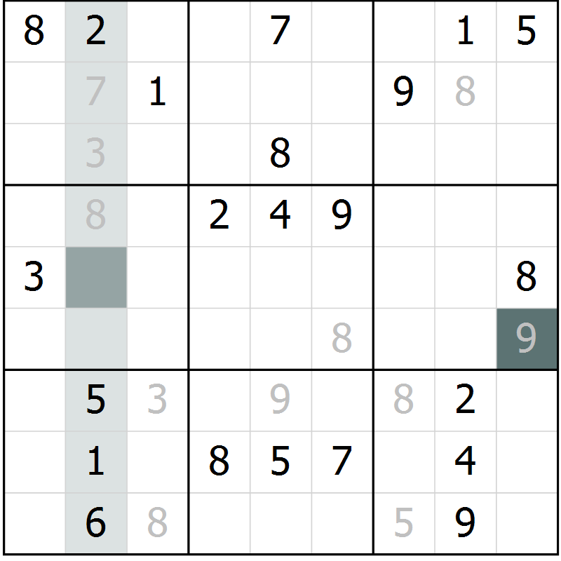 Position des candidats pour la solution de la Gr 19 page 21 du magazine de sudoku Expert n° 016