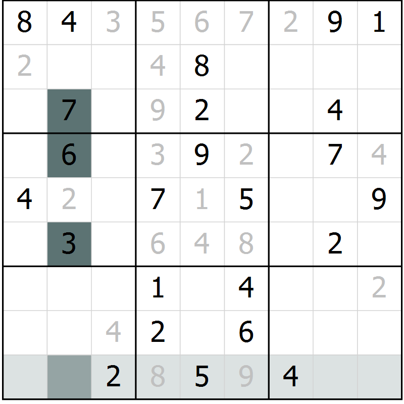Position des candidats pour la solution de la Gr 2 page 4 du magazine de sudoku Expert n° 016
