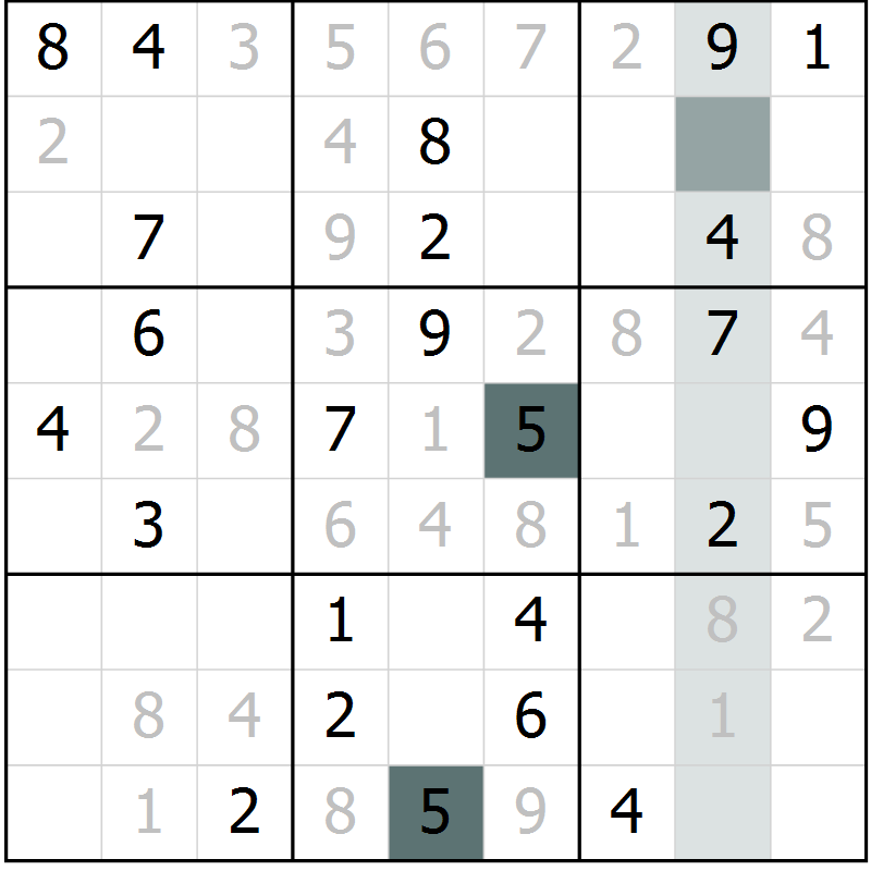 Position des candidats pour la solution de la Gr 2 page 4 du magazine de sudoku Expert n° 016