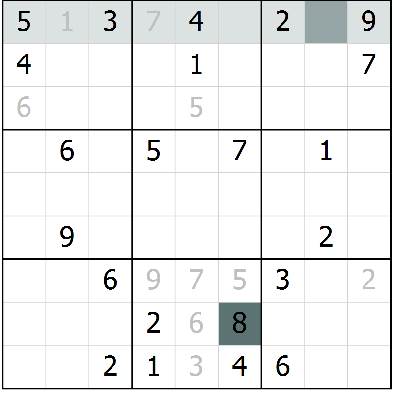 Position des candidats pour la solution de la Gr 20 page 22 du magazine de sudoku Expert n° 016