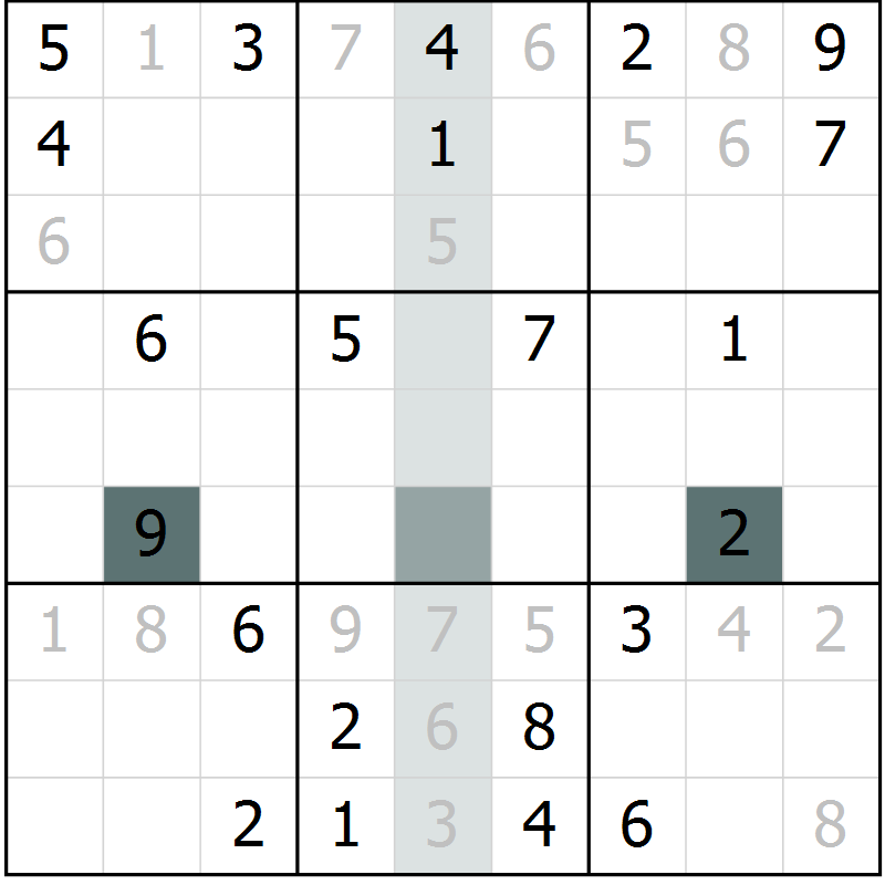 Position des candidats pour la solution de la Gr 20 page 22 du magazine de sudoku Expert n° 016