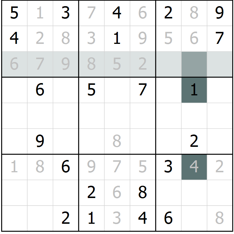 Position des candidats pour la solution de la Gr 20 page 22 du magazine de sudoku Expert n° 016