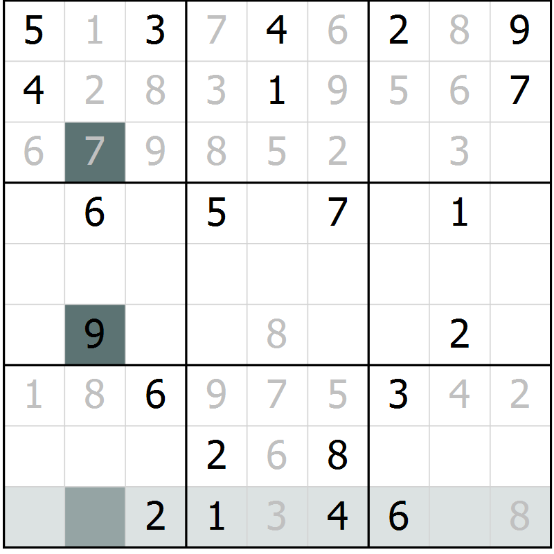 Position des candidats pour la solution de la Gr 20 page 22 du magazine de sudoku Expert n° 016