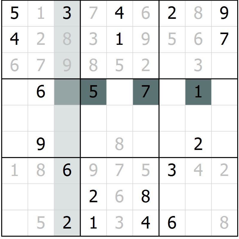 Position des candidats pour la solution de la Gr 20 page 22 du magazine de sudoku Expert n° 016