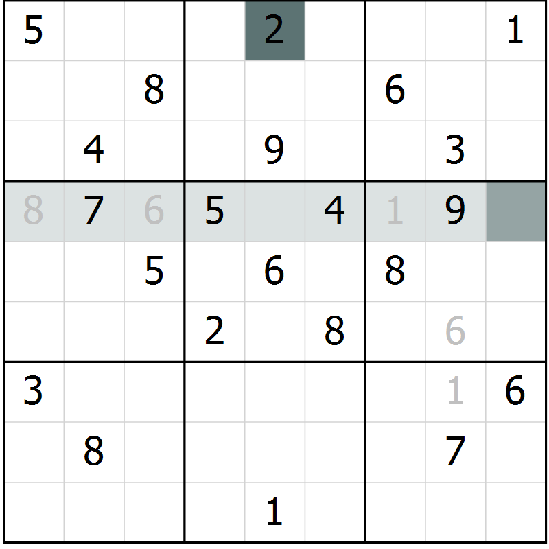 Position des candidats pour la solution de la Gr 21 page 23 du magazine de sudoku Expert n° 016
