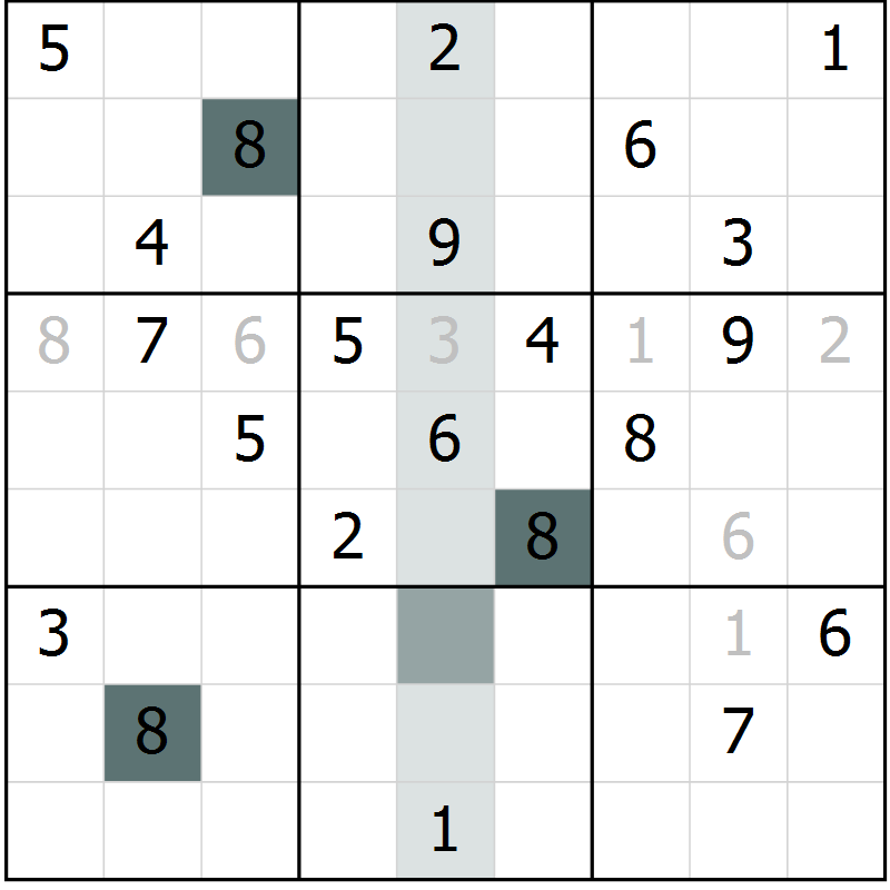 Position des candidats pour la solution de la Gr 21 page 23 du magazine de sudoku Expert n° 016