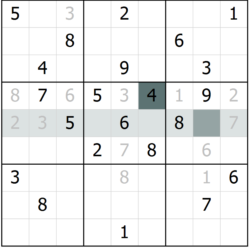 Position des candidats pour la solution de la Gr 21 page 23 du magazine de sudoku Expert n° 016
