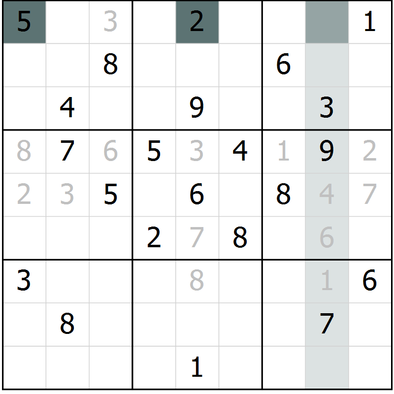 Position des candidats pour la solution de la Gr 21 page 23 du magazine de sudoku Expert n° 016
