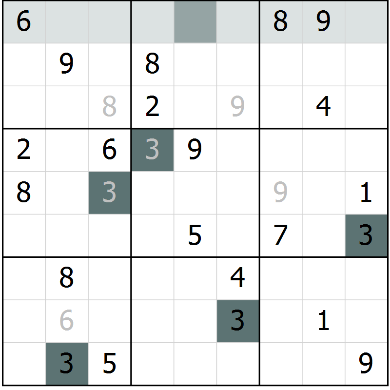 Position des candidats pour la solution de la Gr 22 page 24 du magazine de sudoku Expert n° 016