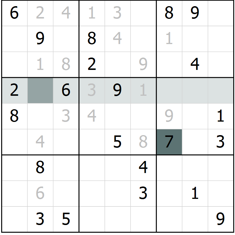 Position des candidats pour la solution de la Gr 22 page 24 du magazine de sudoku Expert n° 016