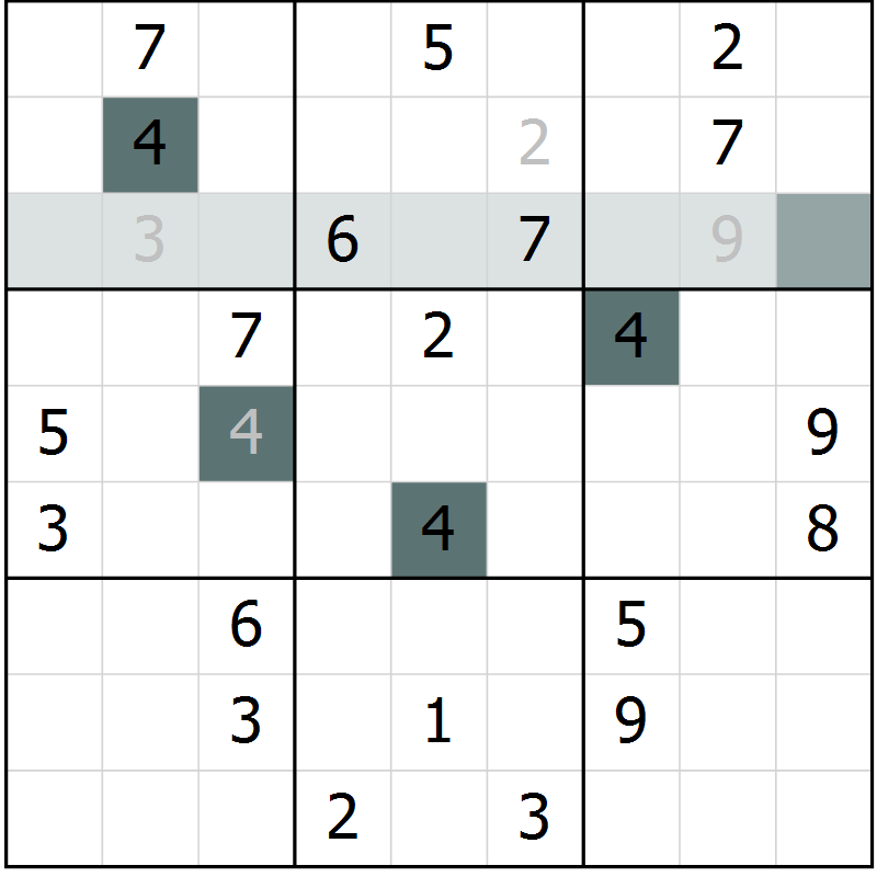 Position des candidats pour la solution de la Gr 24 page 26 du magazine de sudoku Expert n° 016