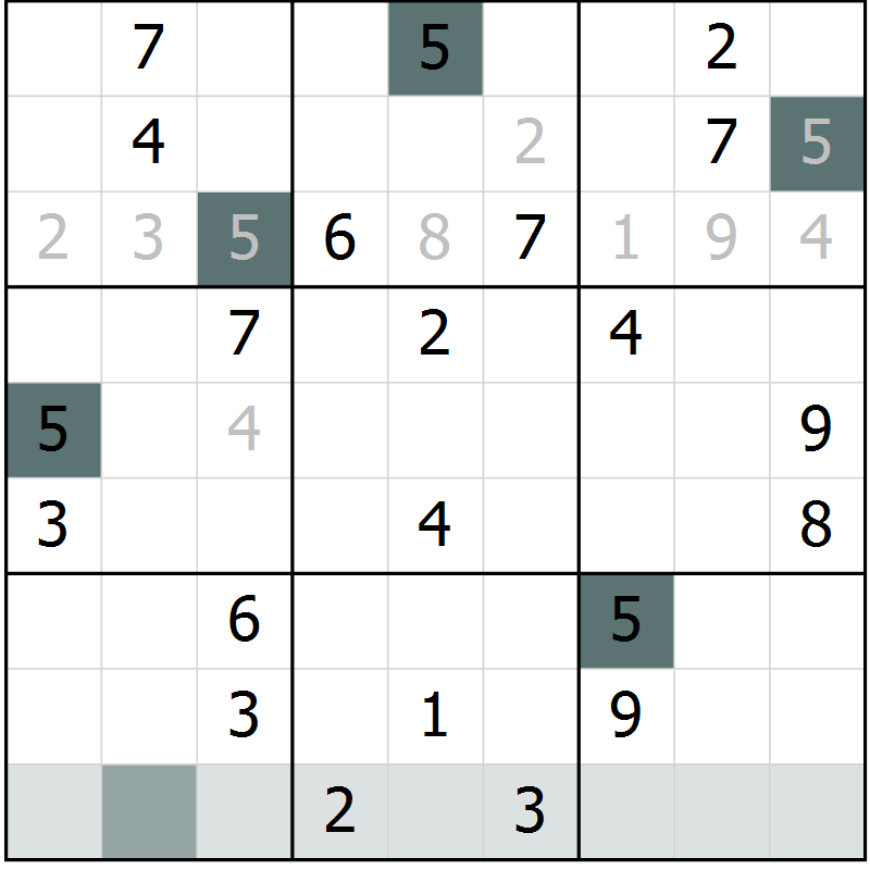 Position des candidats pour la solution de la Gr 24 page 26 du magazine de sudoku Expert n° 016