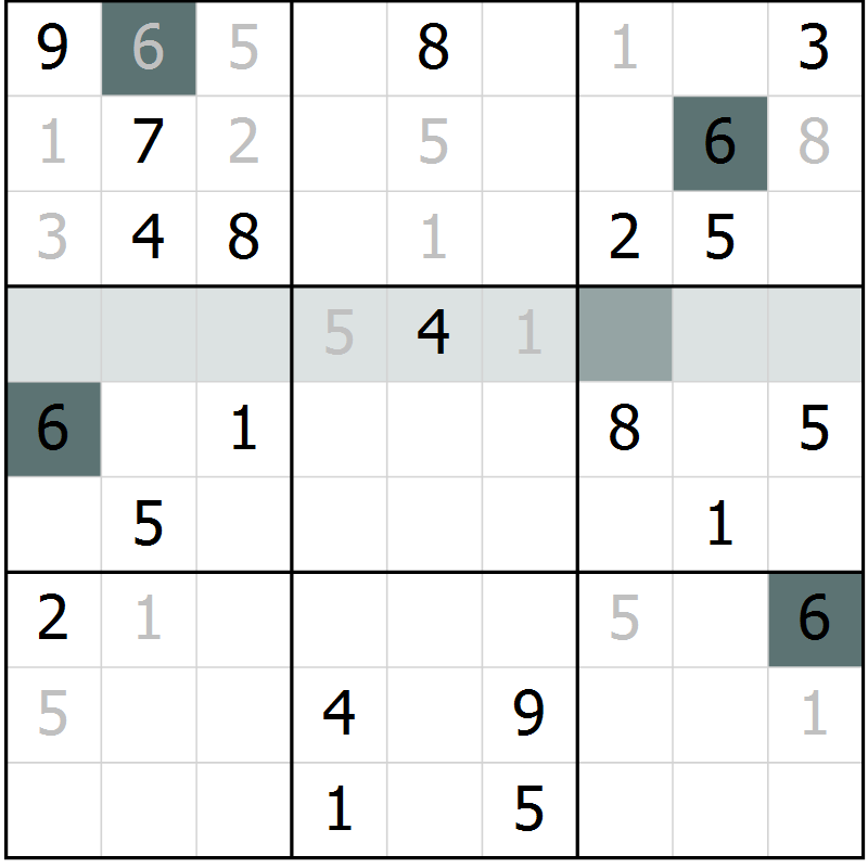 Position des candidats pour la solution de la Gr 26 page 28 du magazine de sudoku Expert n° 016