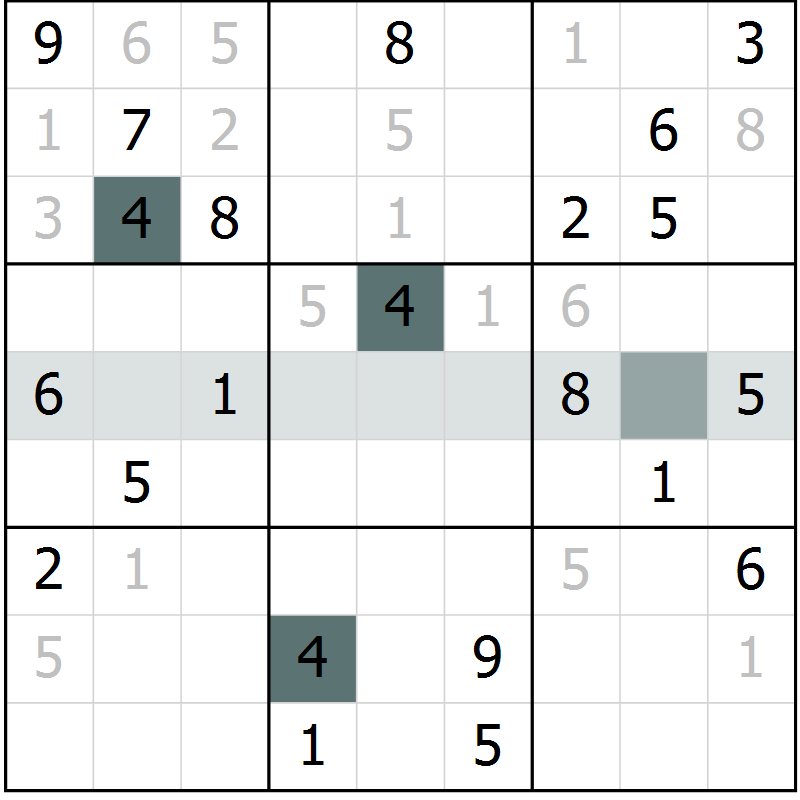 Position des candidats pour la solution de la Gr 26 page 28 du magazine de sudoku Expert n° 016