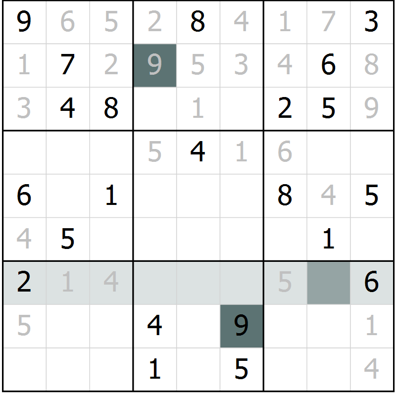 Position des candidats pour la solution de la Gr 26 page 28 du magazine de sudoku Expert n° 016