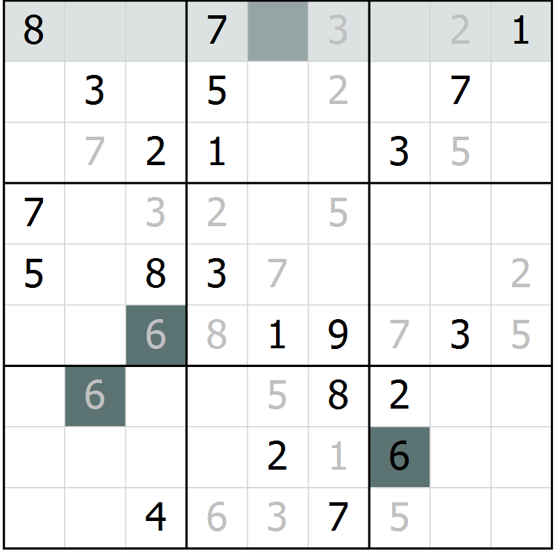 Position des candidats pour la solution de la Gr 27 page 29 du magazine de sudoku Expert n° 016