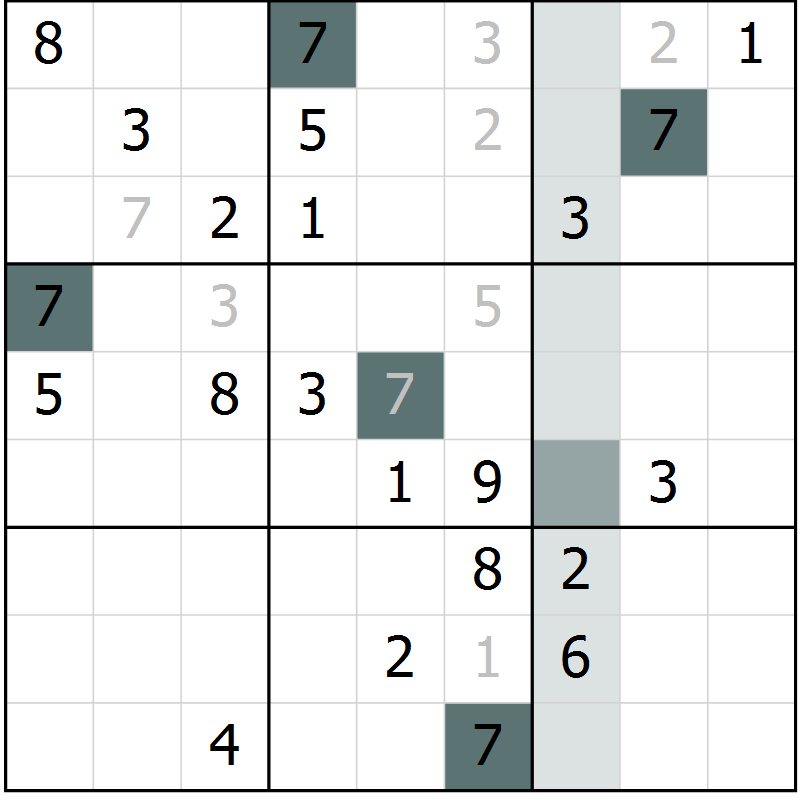 Position des candidats pour la solution de la Gr 27 page 29 du magazine de sudoku Expert n° 016