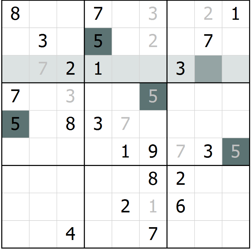 Position des candidats pour la solution de la Gr 27 page 29 du magazine de sudoku Expert n° 016