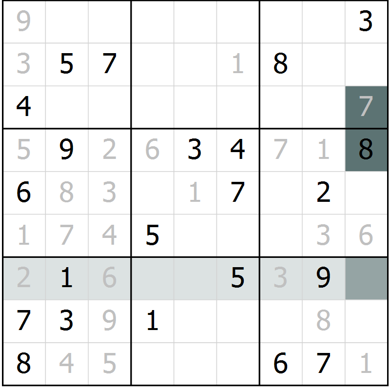 Position des candidats pour la solution de la Gr 28 page 30 du magazine de sudoku Expert n° 016