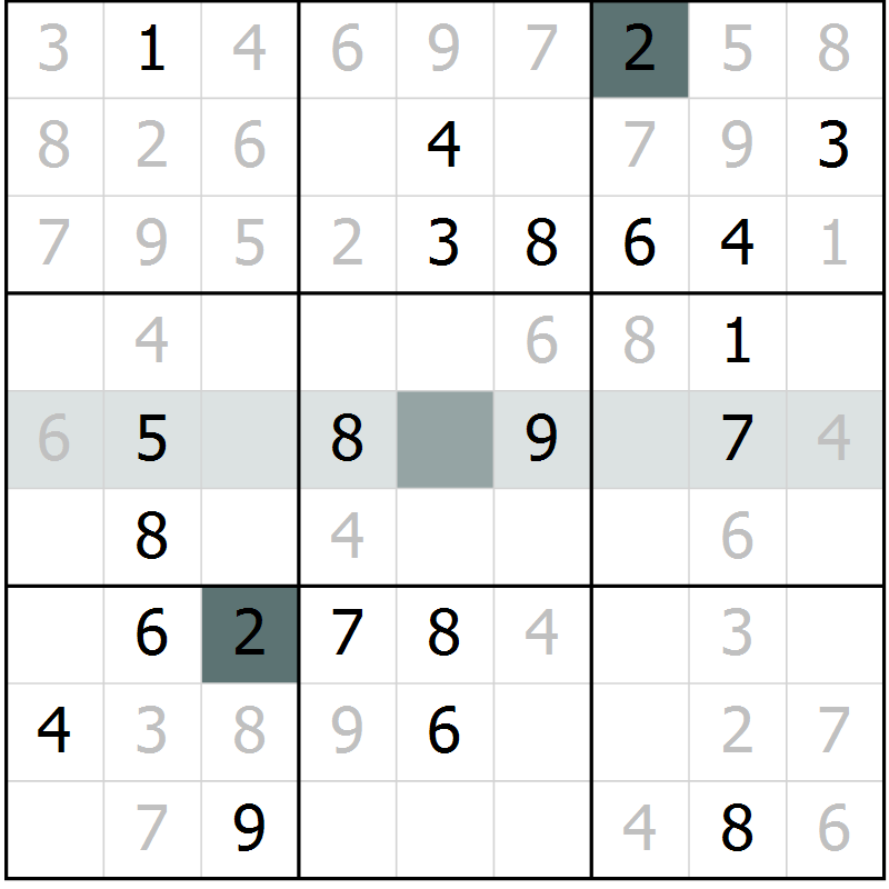 Position des candidats pour la solution de la Gr 29 page 31 du magazine de sudoku Expert n° 016