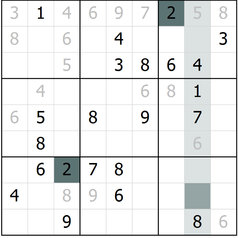 Position des candidats pour la solution de la Gr 29 page 31 du magazine de sudoku Expert n° 016