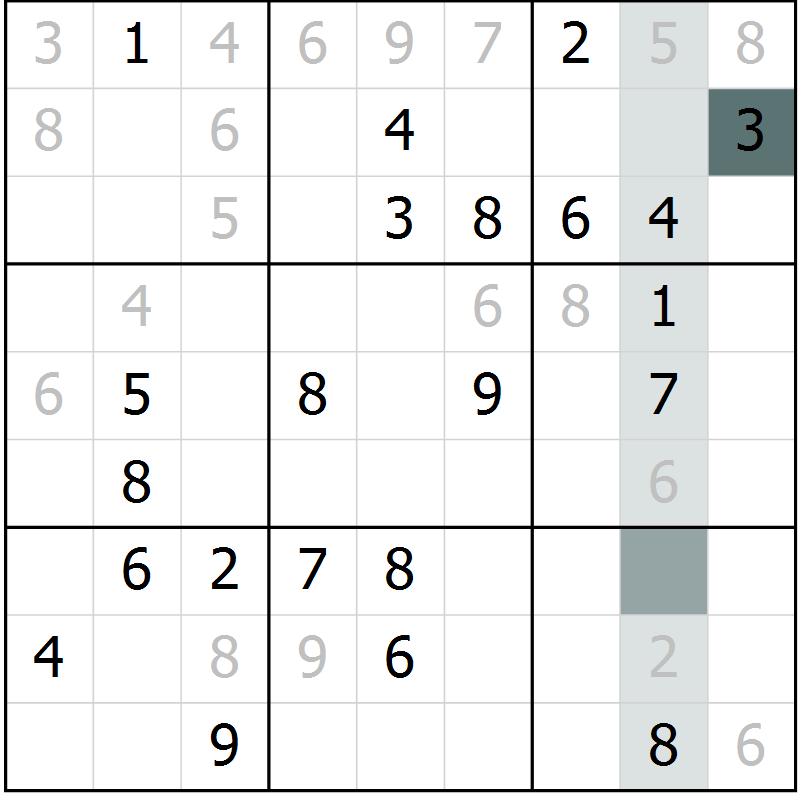 Position des candidats pour la solution de la Gr 29 page 31 du magazine de sudoku Expert n° 016
