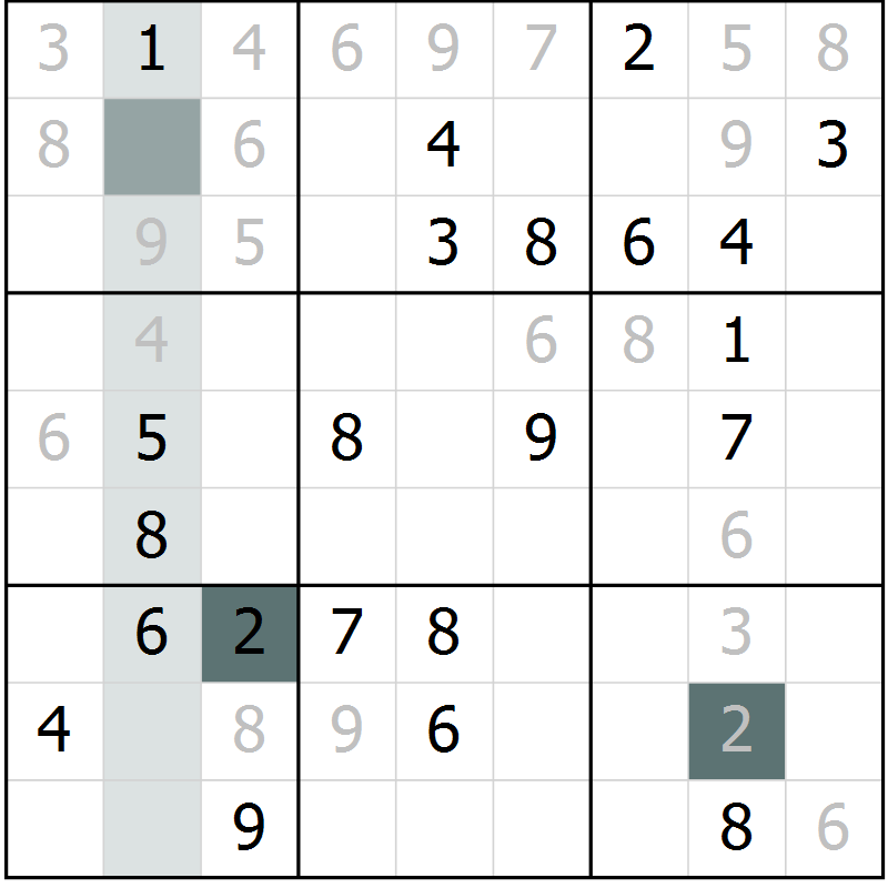 Position des candidats pour la solution de la Gr 29 page 31 du magazine de sudoku Expert n° 016