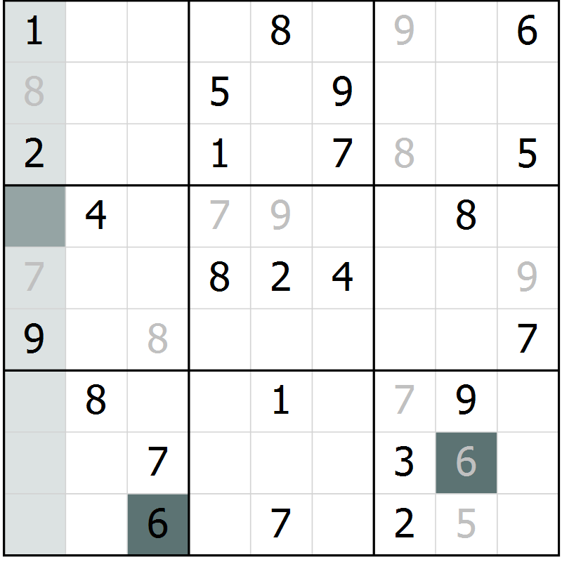 Position des candidats pour la solution de la Gr 3 page 5 du magazine de sudoku Expert n° 016