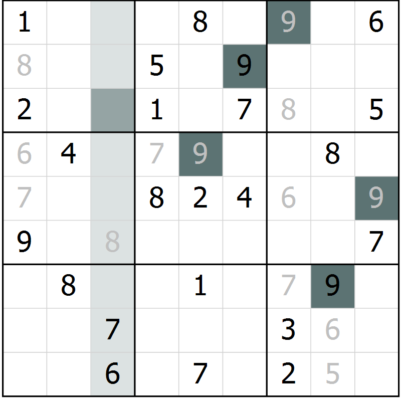Position des candidats pour la solution de la Gr 3 page 5 du magazine de sudoku Expert n° 016