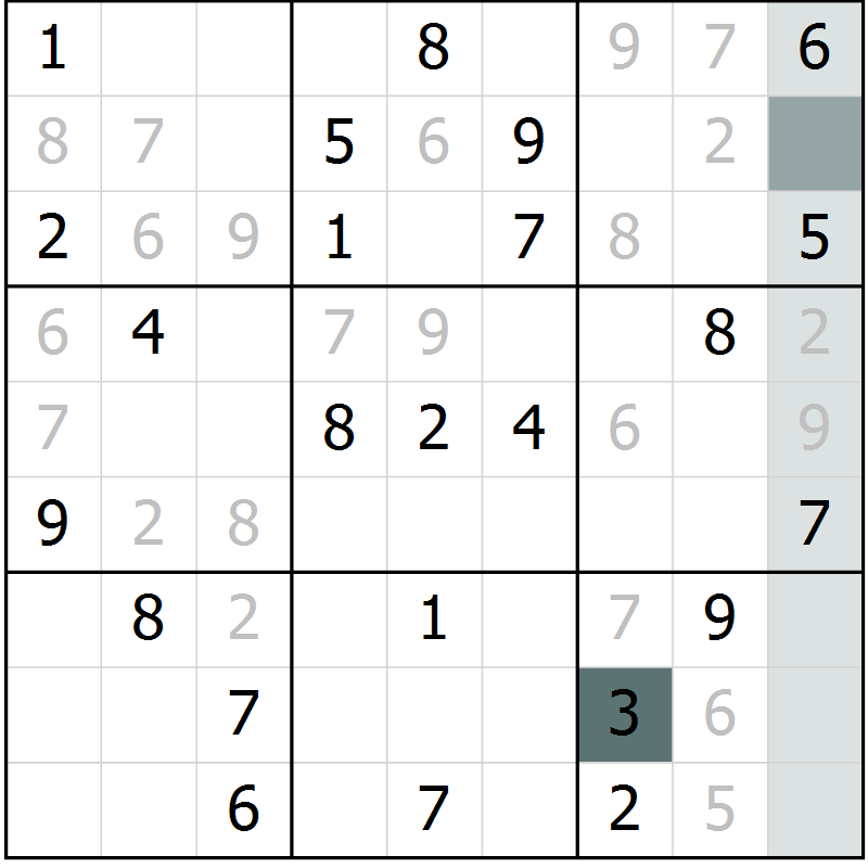 Position des candidats pour la solution de la Gr 3 page 5 du magazine de sudoku Expert n° 016