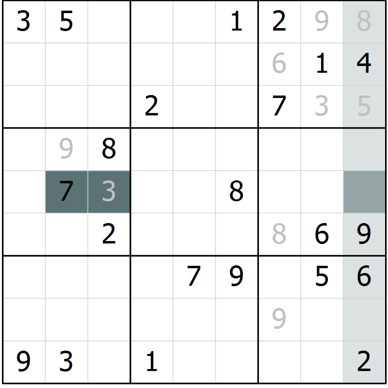 Position des candidats pour la solution de la Gr 30 page 32 du magazine de sudoku Expert n° 016
