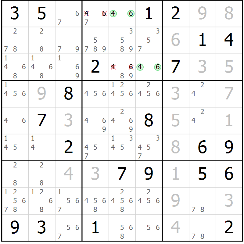 Position des candidats pour la solution de la Gr 30 page 32 du magazine de sudoku Expert n° 016