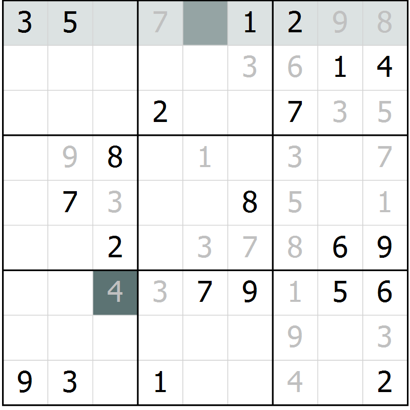 Position des candidats pour la solution de la Gr 30 page 32 du magazine de sudoku Expert n° 016