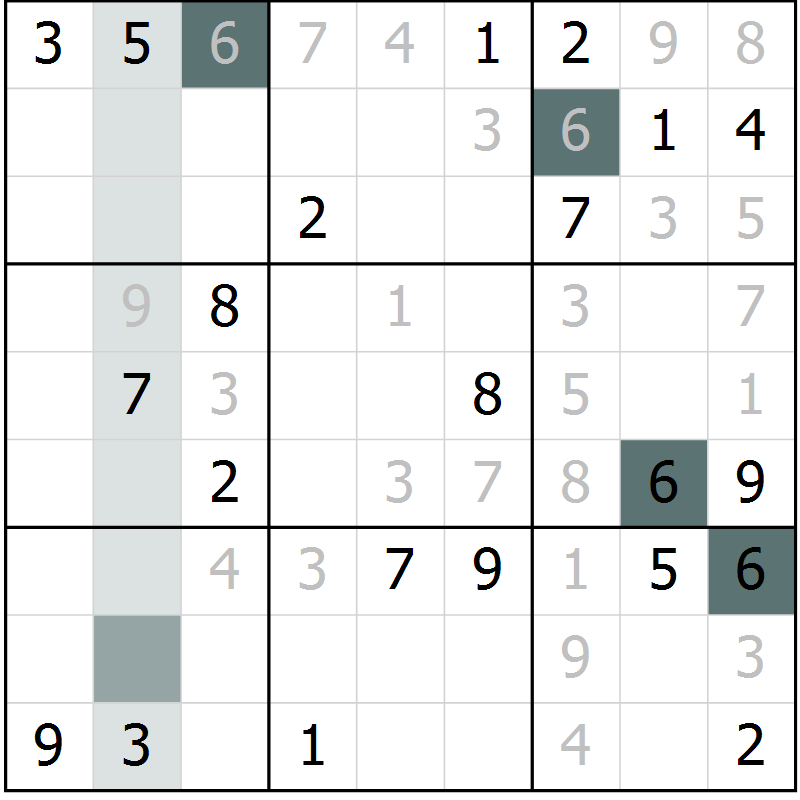 Position des candidats pour la solution de la Gr 30 page 32 du magazine de sudoku Expert n° 016