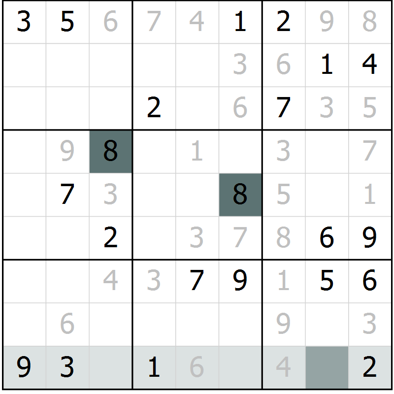 Position des candidats pour la solution de la Gr 30 page 32 du magazine de sudoku Expert n° 016