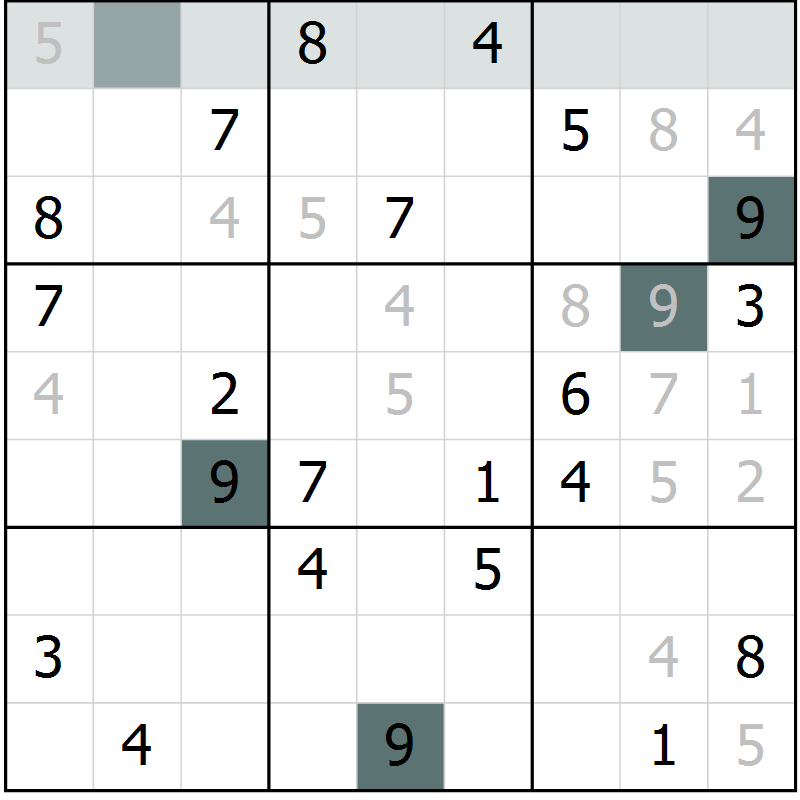 Position des candidats pour la solution de la Gr 31 page 33 du magazine de sudoku Expert n° 016
