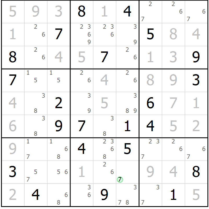 Position des candidats pour la solution de la Gr 31 page 33 du magazine de sudoku Expert n° 016