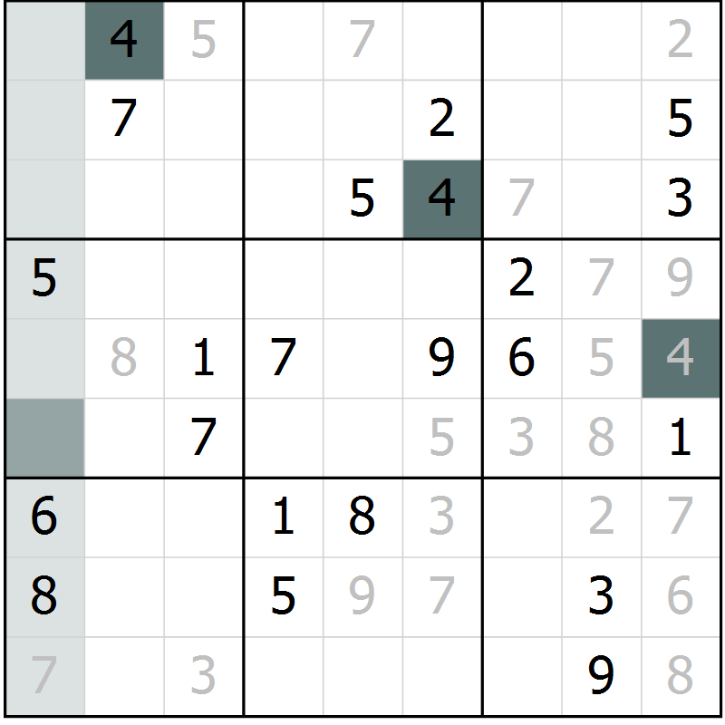 Position des candidats pour la solution de la Gr 32 page 34 du magazine de sudoku Expert n° 016