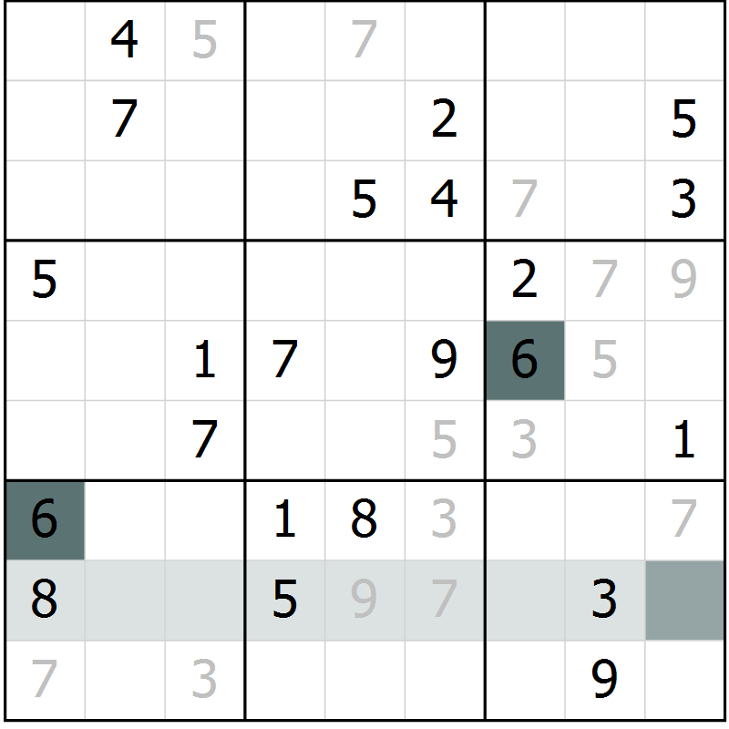 Position des candidats pour la solution de la Gr 32 page 34 du magazine de sudoku Expert n° 016