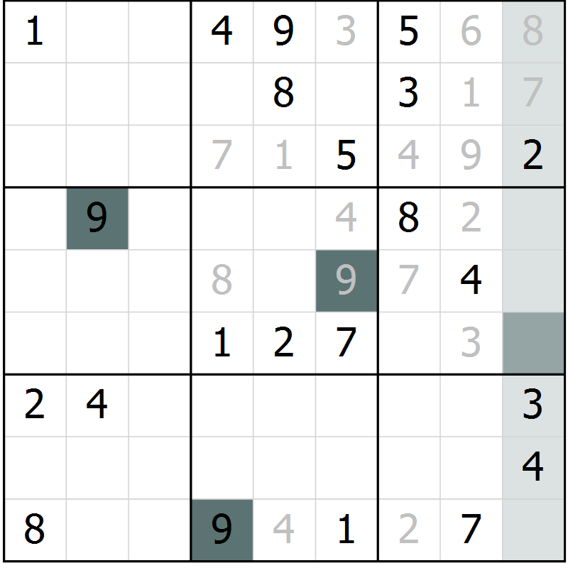 Position des candidats pour la solution de la Gr 33 page 35 du magazine de sudoku Expert n° 016