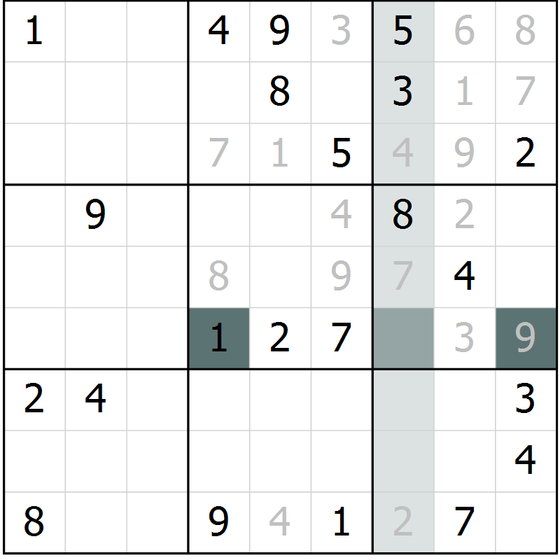 Position des candidats pour la solution de la Gr 33 page 35 du magazine de sudoku Expert n° 016