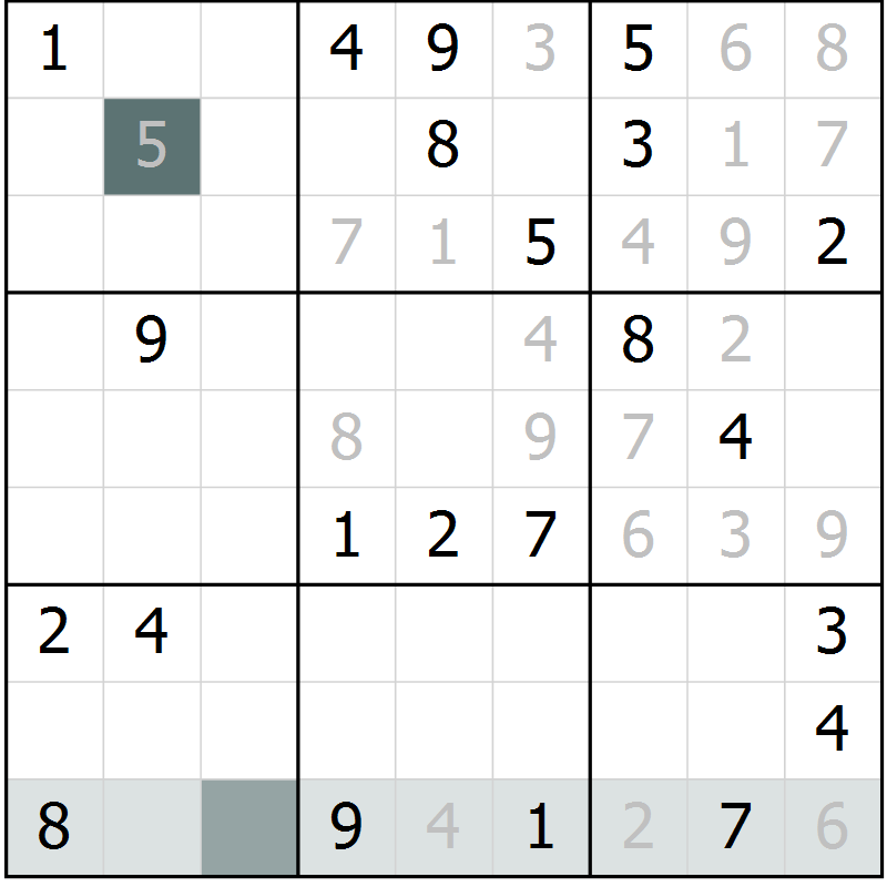 Position des candidats pour la solution de la Gr 33 page 35 du magazine de sudoku Expert n° 016