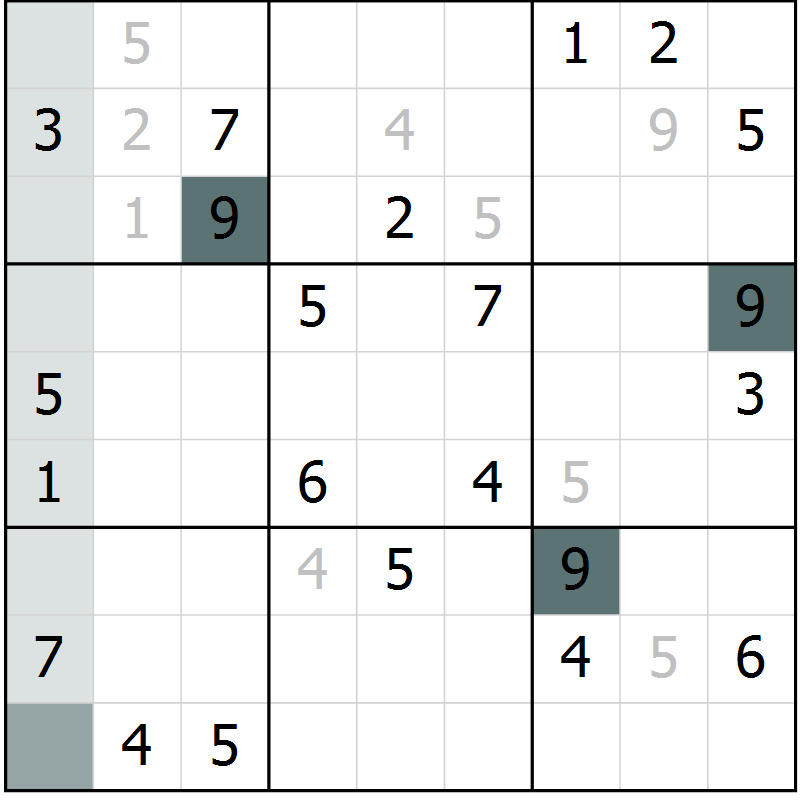 Position des candidats pour la solution de la Gr 34 page 36 du magazine de sudoku Expert n° 016